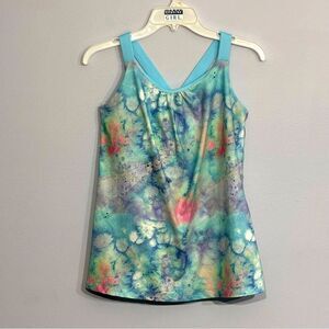 Champion C9 | Women’s Aqua Blue Watercolor Workout Tank Top Pink Purple
